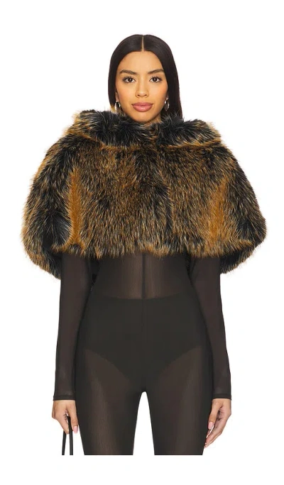 Adrienne Landau Luxe Capelet In Brown