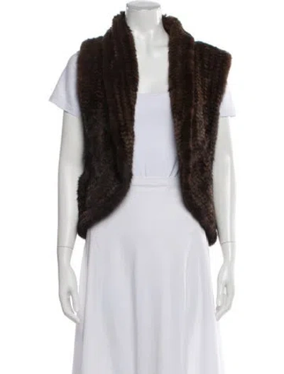 Pre-owned Adrienne Landau Mink Faux Fur Jacket In Brown