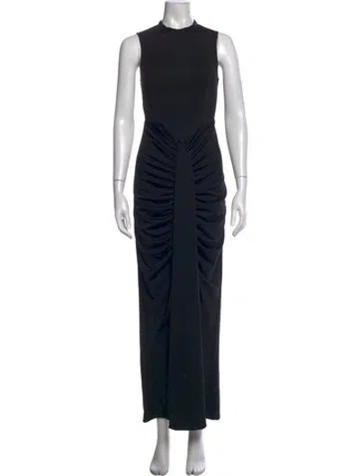 Pre-owned Adrienne Landau Mock Neck Long Dress W/ Tags In Black