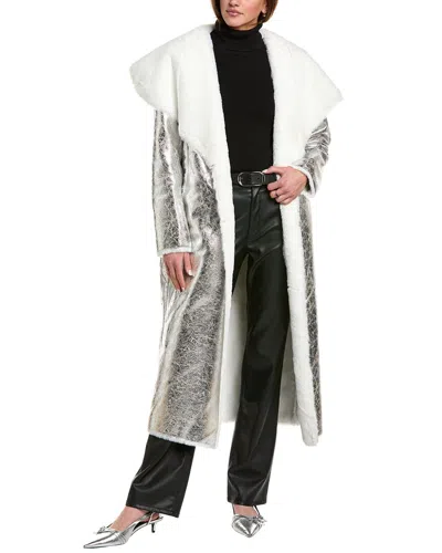 Adrienne Landau Moonstone Coat In Metallic