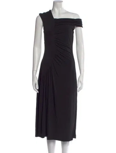 Pre-owned Adrienne Landau Off-the-shoulder Midi Length Dress W/ Tags In Black