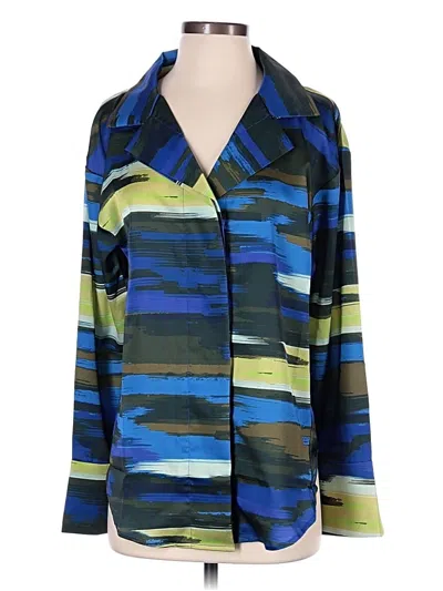 Adrienne Landau Onyx Long Sleeve Blouse In Blue
