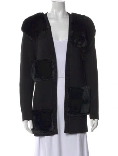 Pre-owned Adrienne Landau Open Front Sweater W/ Tags In Black