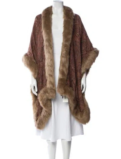 Pre-owned Adrienne Landau Paisley Print Jacket In Brown