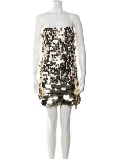 Pre-owned Adrienne Landau Patterned Mini Dress In Neutral