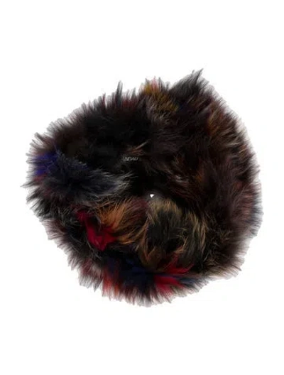 Pre-owned Adrienne Landau Patterned Snood In Brown