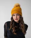 Adrienne Landau Pearl Trim Faux Fur Pom-pom Knit Hat In Brown