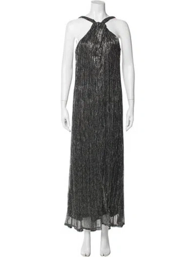 Pre-owned Adrienne Landau Printed Long Dress W/ Tags In Black