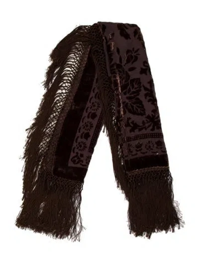 Pre-owned Adrienne Landau Printed Scarf In Brown