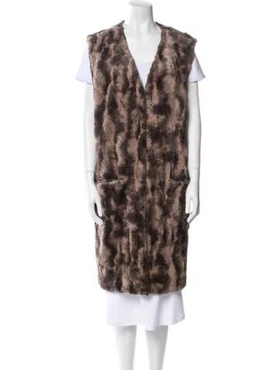 Pre-owned Adrienne Landau Printed Vest