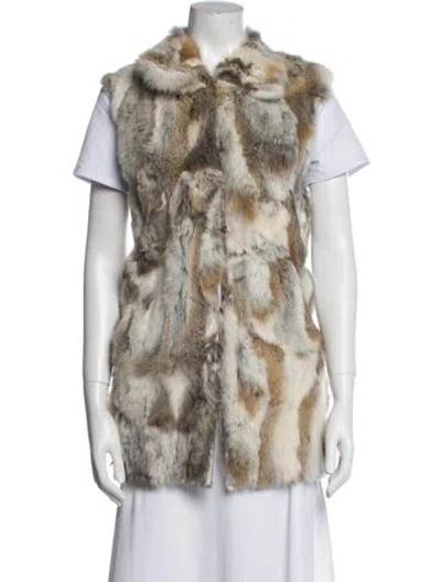 Pre-owned Adrienne Landau Printed Vest In Burgundy