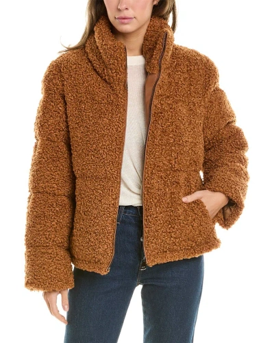 Adrienne Landau Puffer Jacket In Brown