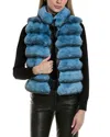 Adrienne Landau Reversible Wool-blend Vest In Blue