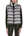 Adrienne Landau Reversible Wool-blend Vest In Gray