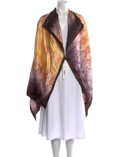 Pre-owned Adrienne Landau Satin Paisley Print Sweater In Multi