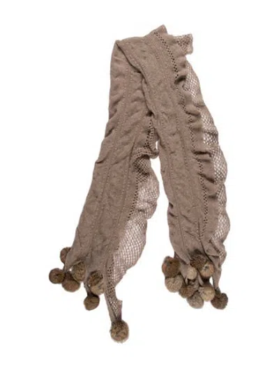 Pre-owned Adrienne Landau Scarf In Brown