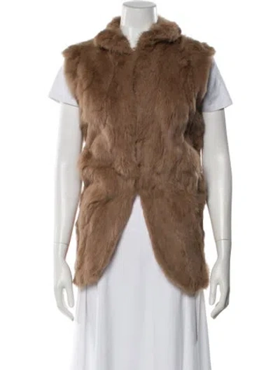 Pre-owned Adrienne Landau Shearling Fur Jacket In Brown