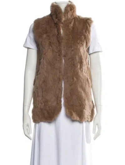 Pre-owned Adrienne Landau Shearling Fur Jacket In Brown