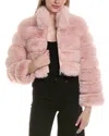 Adrienne Landau Short Coat In Pink