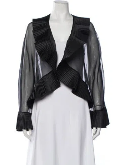 Pre-owned Adrienne Landau Silk Jacket In Black