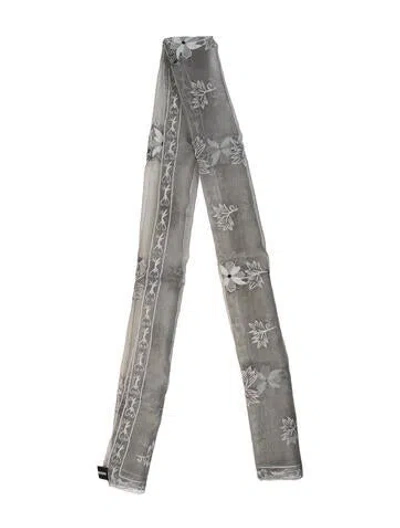 Pre-owned Adrienne Landau Silk Printed Scarf In Gray