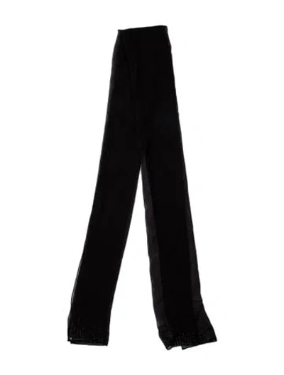 Pre-owned Adrienne Landau Silk Scarf In Black