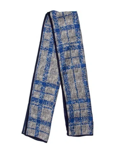 Pre-owned Adrienne Landau Striped Scarf In Blue