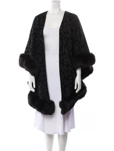 Pre-owned Adrienne Landau Suede Coat In Black