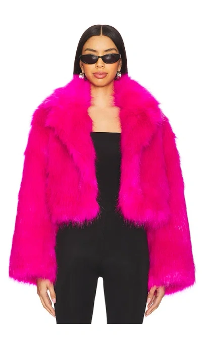 Adrienne Landau Teddy Bomber Jacket In Pink