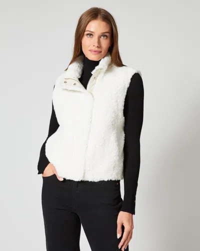 Adrienne Landau Teddy Faux Shearling Vest In White
