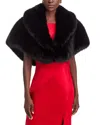 Adrienne Landau The Adrienne Faux Fur Capelet In Jet Black