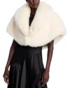 Adrienne Landau The Adrienne Faux Fur Capelet In Neutral