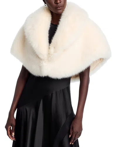 Adrienne Landau The Adrienne Faux Fur Capelet In Neutral