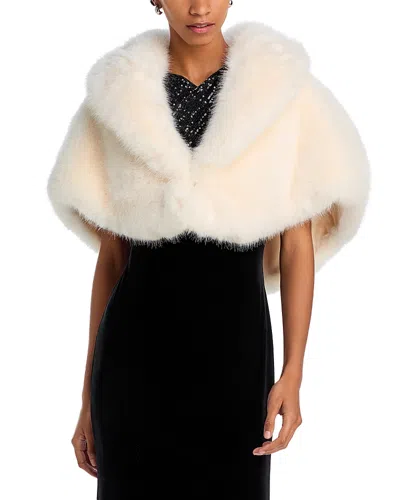 Adrienne Landau The Adrienne Faux Fur Capelet In Whisper White
