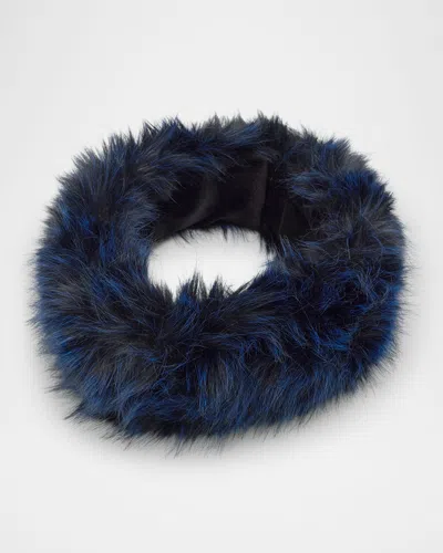 Adrienne Landau The Alps Faux Fur Headband In Blue