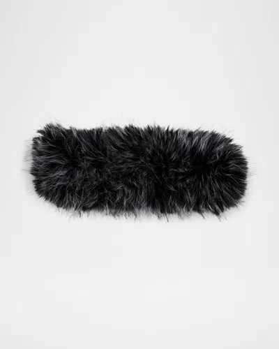 Adrienne Landau The Alps Faux Fur Headband In Black