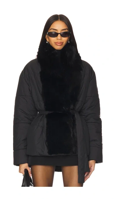 Adrienne Landau The Alps Tie Jacket In Jet Black