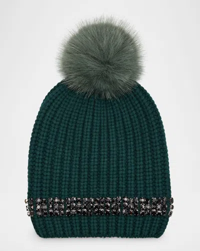 Adrienne Landau The Estie Knit Beanie In Green