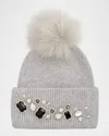 Adrienne Landau The Gramercy Knit Beanie In Jet Black