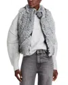 Adrienne Landau The Icon Faux Fur Vest In Smoked Pearl