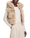 Adrienne Landau The Landau Faux Fur Vest In Metallic