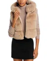 Adrienne Landau The Landau Faux Fur Vest In Camel