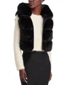Adrienne Landau The Landau Faux Fur Vest In Jet Black