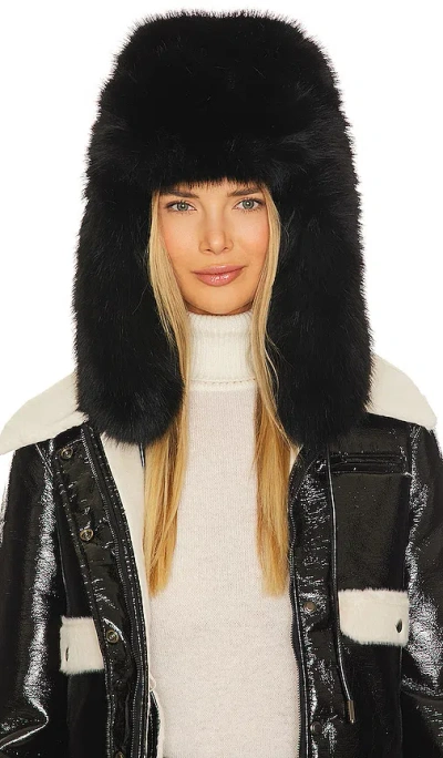 Adrienne Landau Faux Fox Trapper Hat In Black