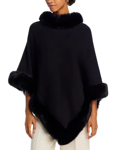 Adrienne Landau The Penny Poncho In Jet Black