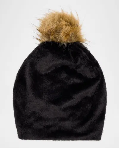 Adrienne Landau The Teddy Beanie In Black