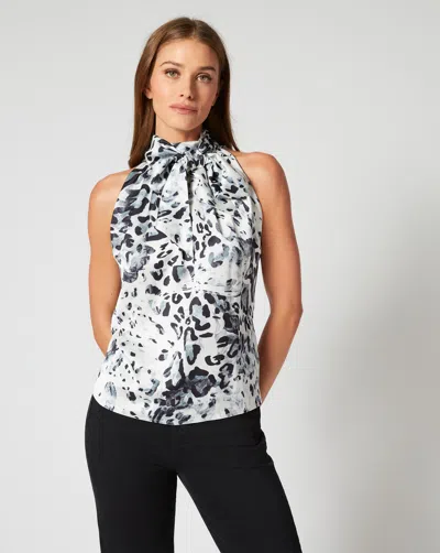 Adrienne Landau Tie Neck Sleeveless Top In Multi