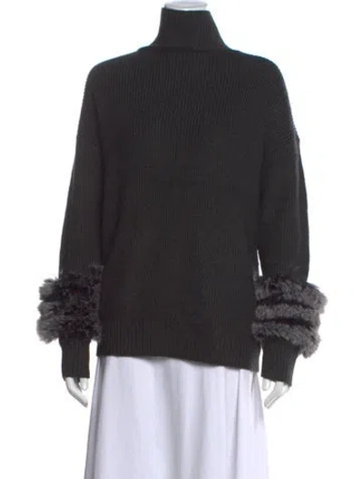 Pre-owned Adrienne Landau Turtleneck Sweater W/ Tags In Grey
