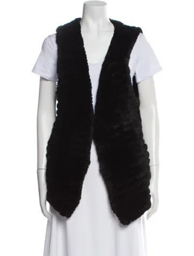 Pre-owned Adrienne Landau Vest In Black