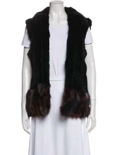 Pre-owned Adrienne Landau Vest In Black